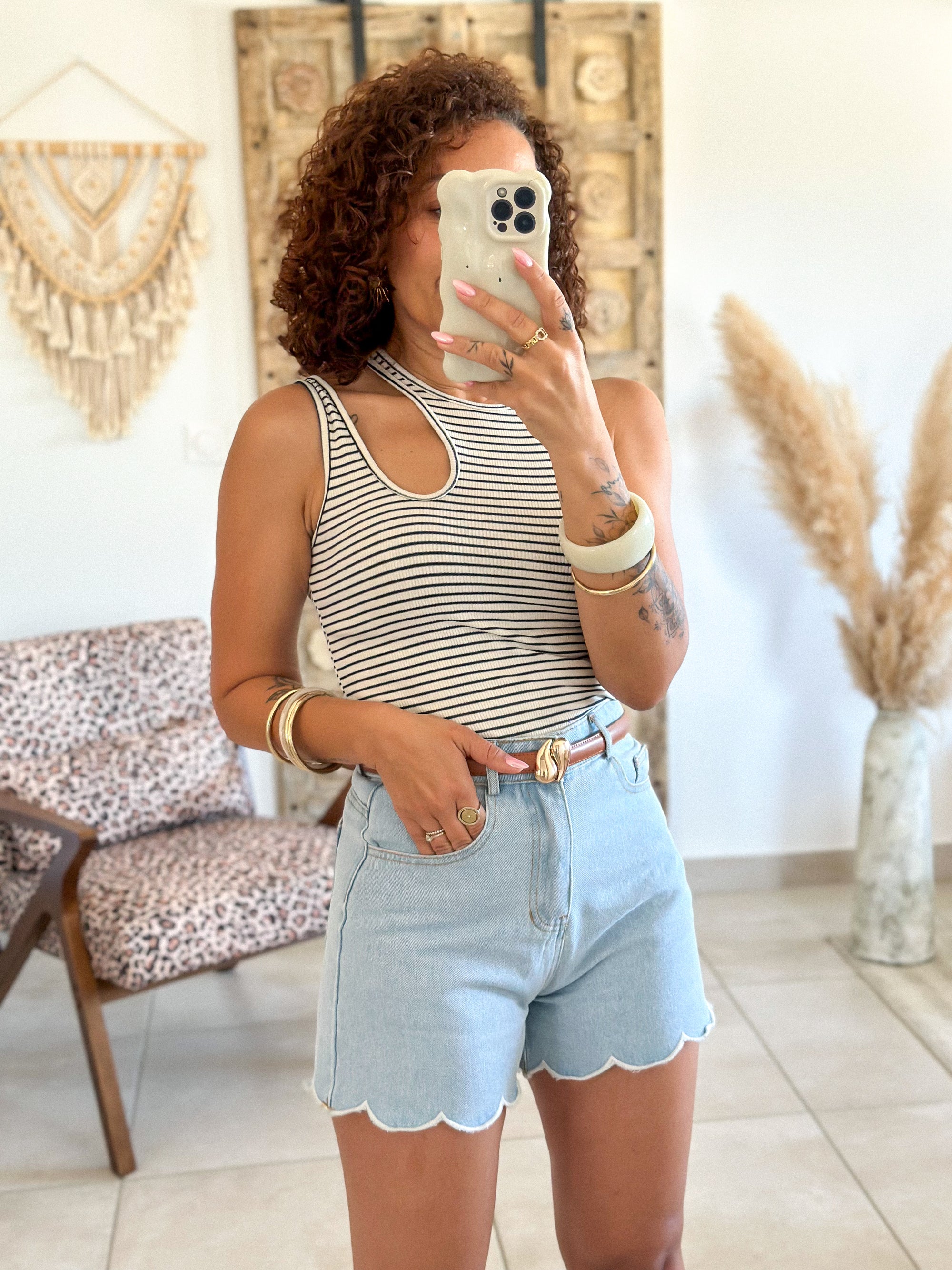 Top Anissa - Rayé marine