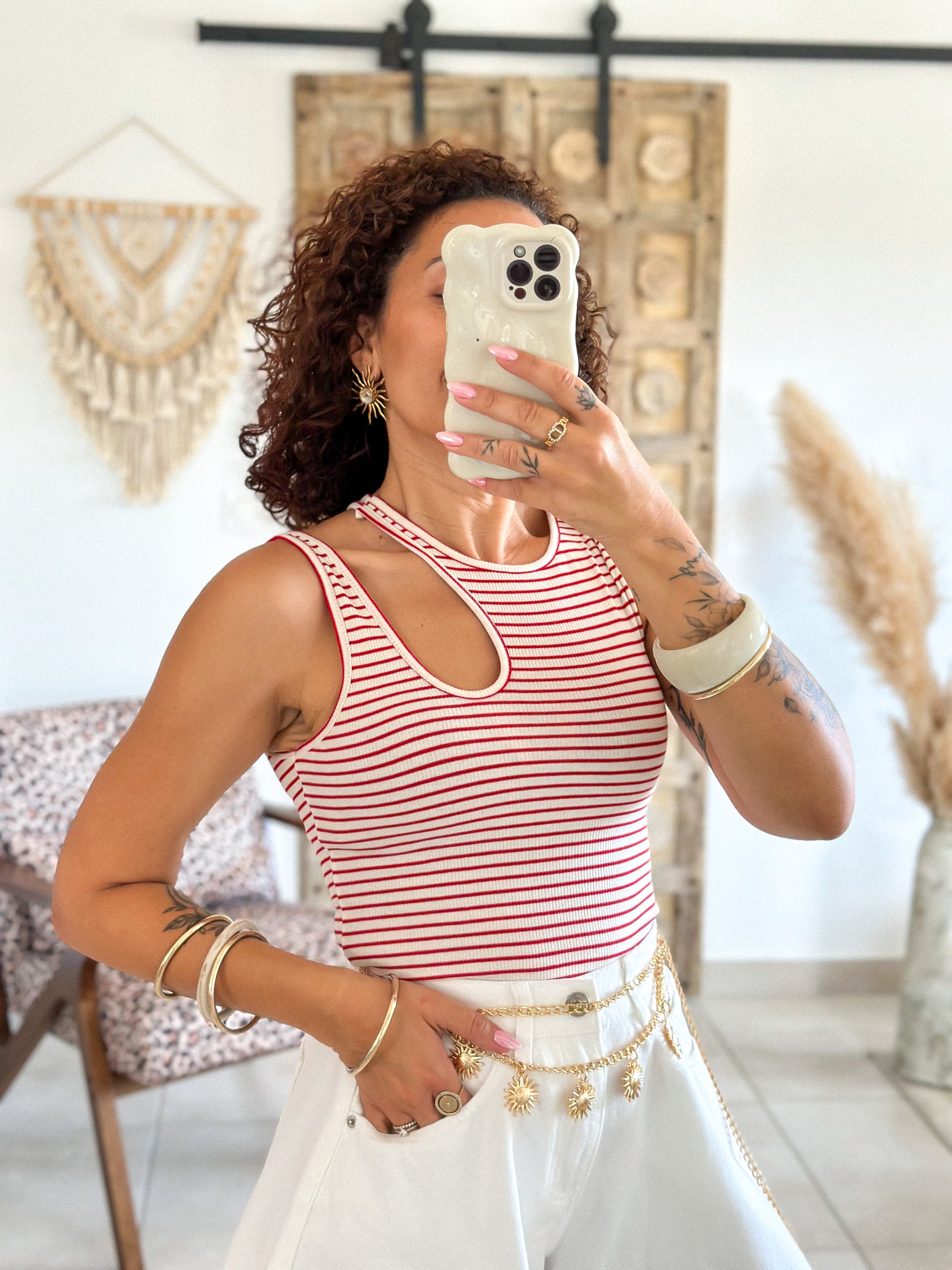 Top Anissa - Rayé rouge