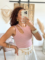 Top Anissa - Rayé rouge