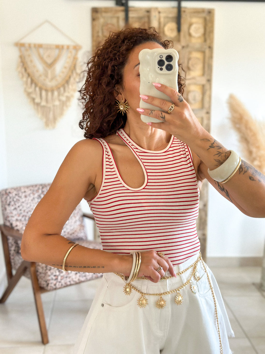 Top Anissa - Rayé rouge