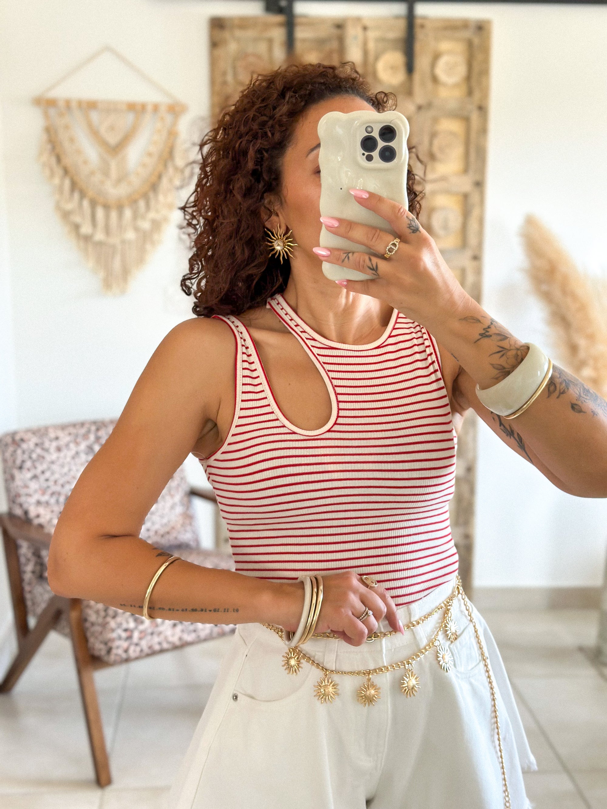 Top Anissa - Rayé rouge