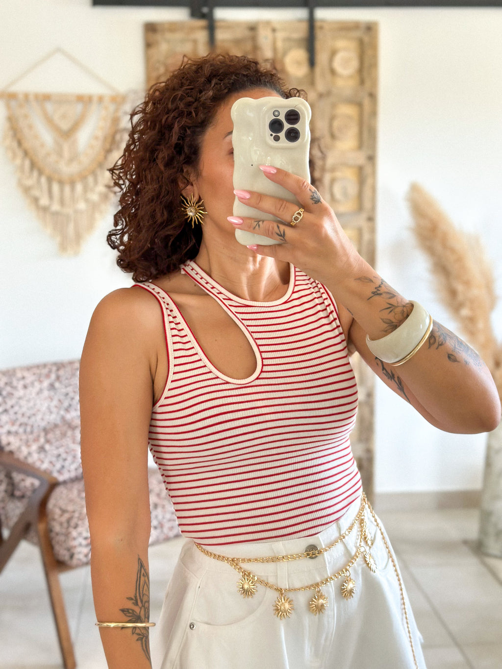 Top Anissa - Rayé rouge