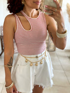 Top Anissa - Rayé rouge
