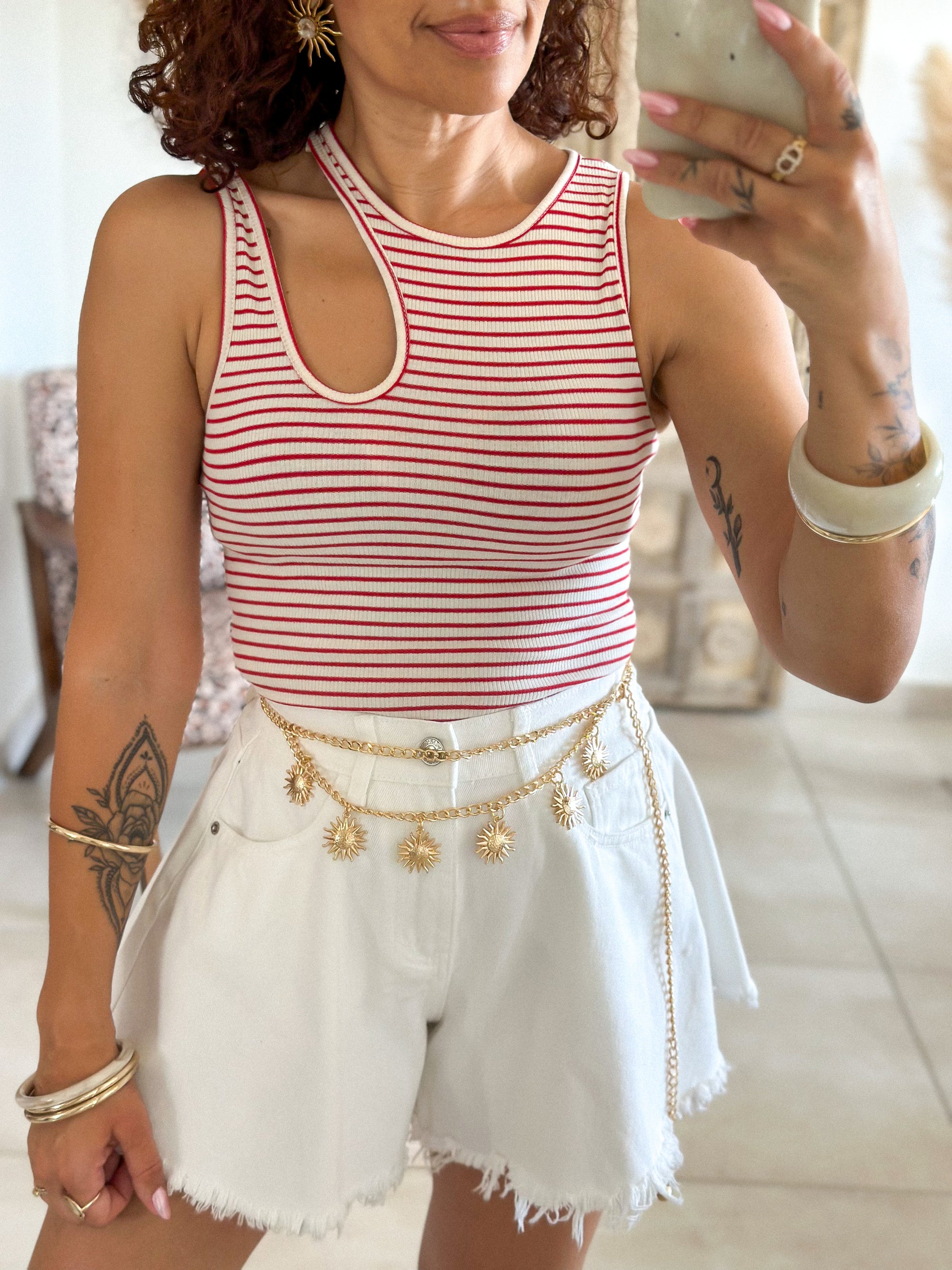 Top Anissa - Rayé rouge