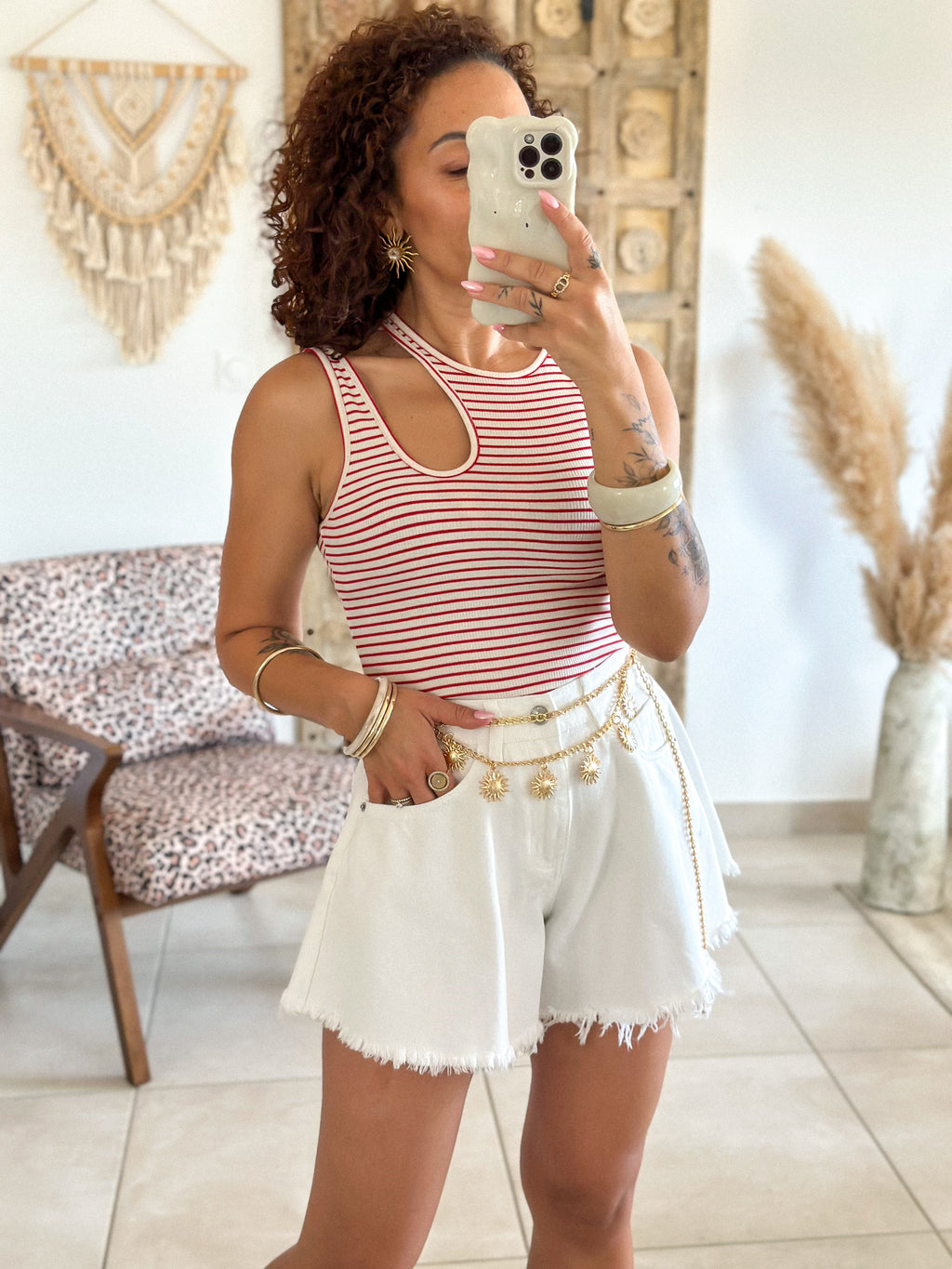 Top Anissa - Rayé rouge