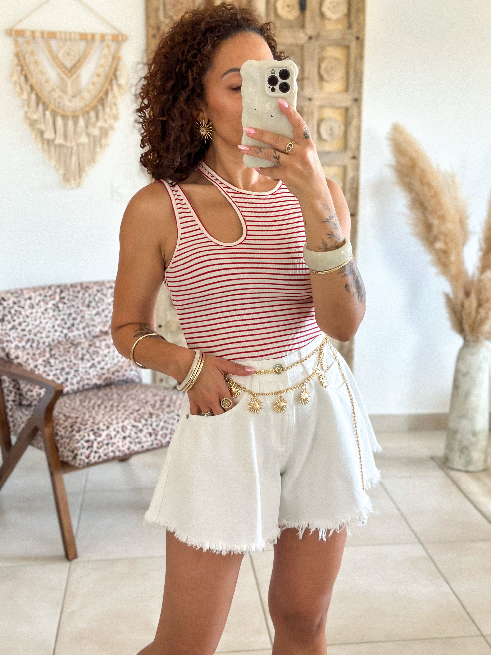 Top Anissa - Rayé rouge
