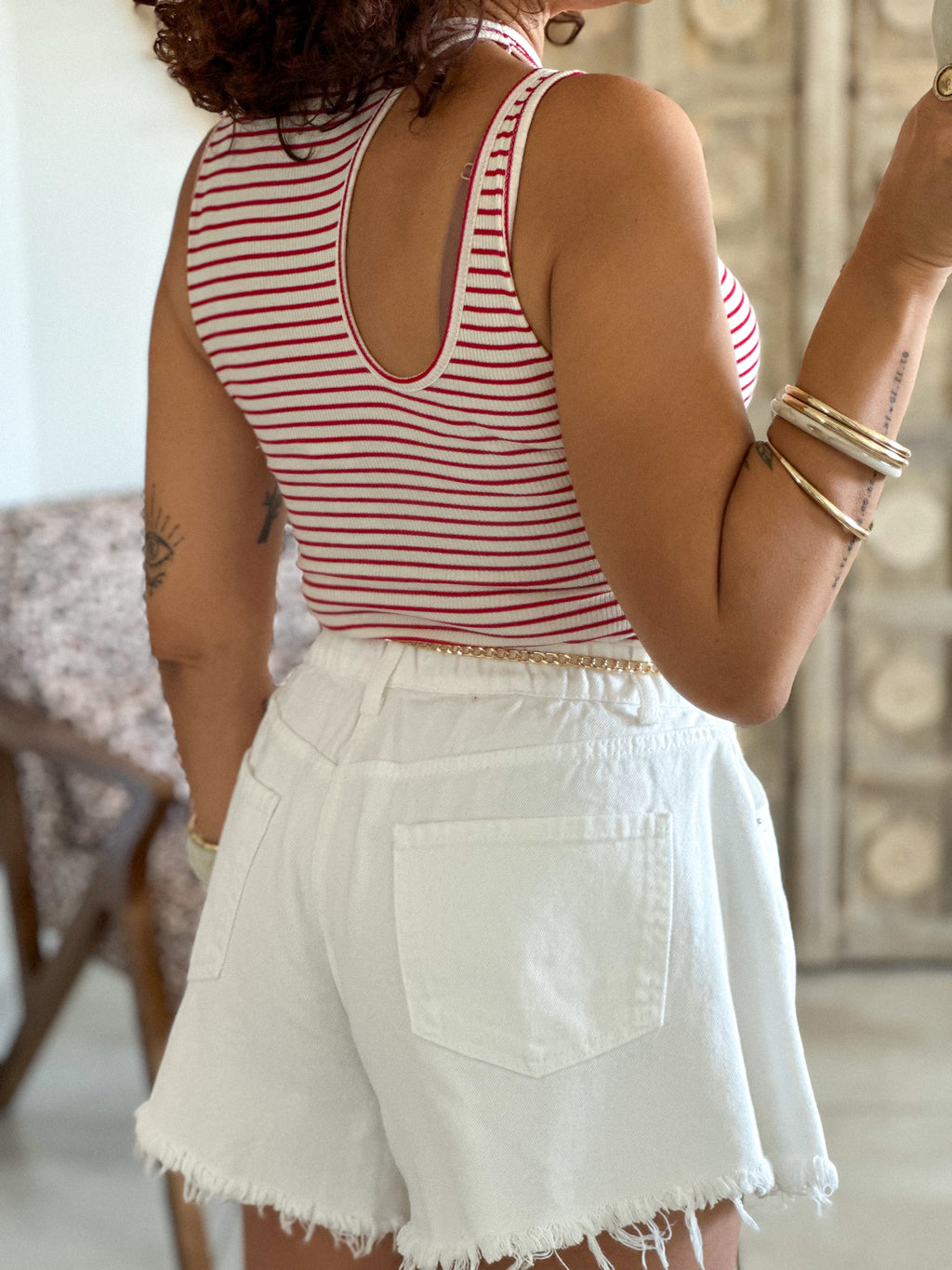 Top Anissa - Rayé rouge