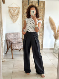 Top Engy - White with black dots
