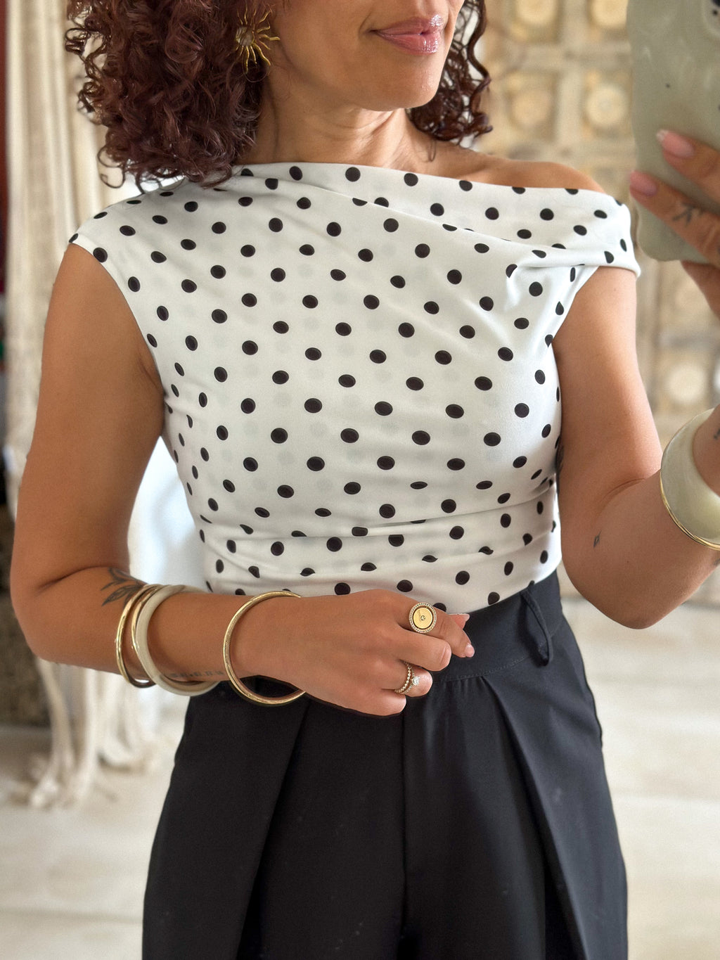Top Engy - Blanc pois noir