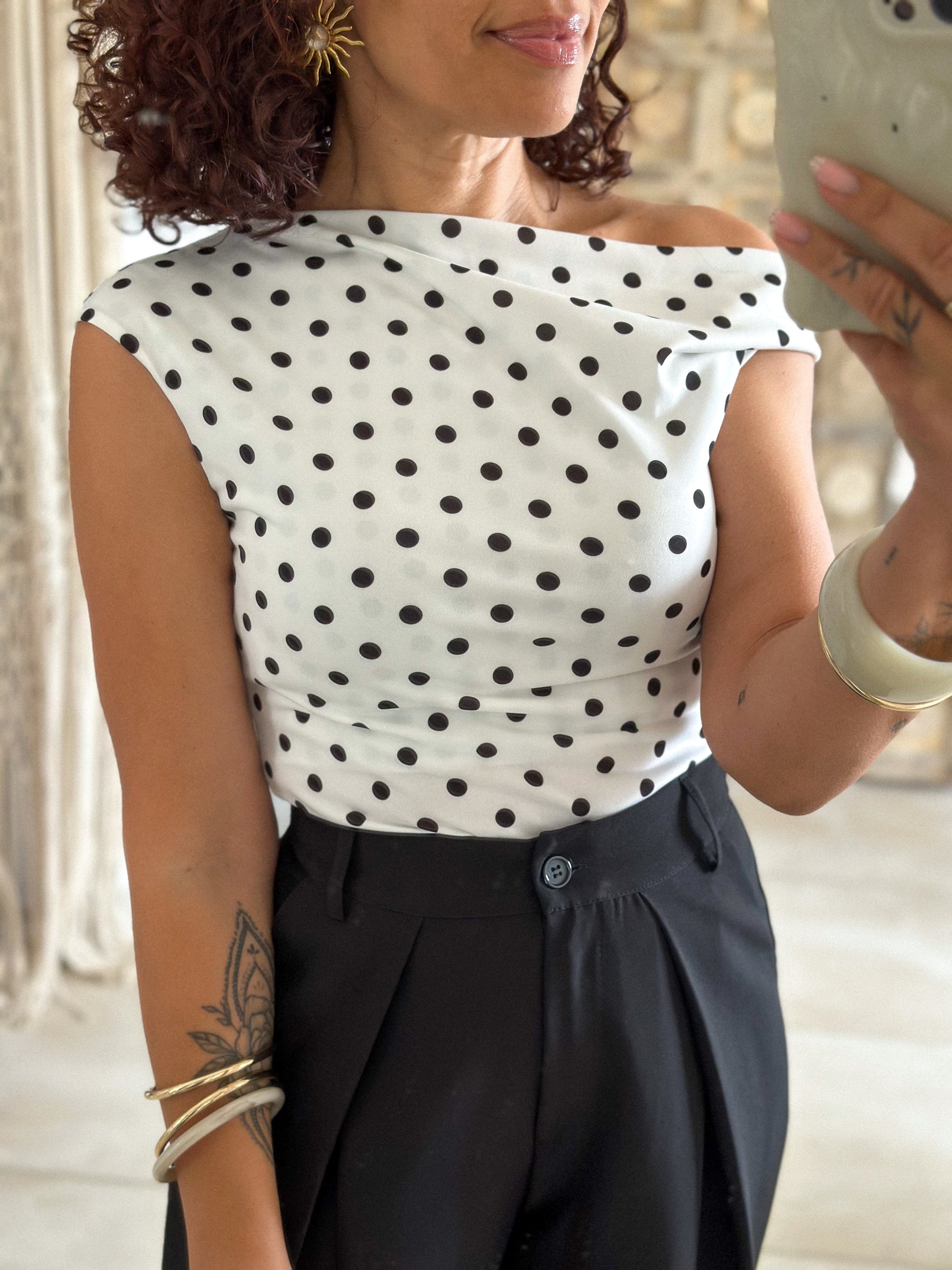 Top Engy - Blanc pois noir