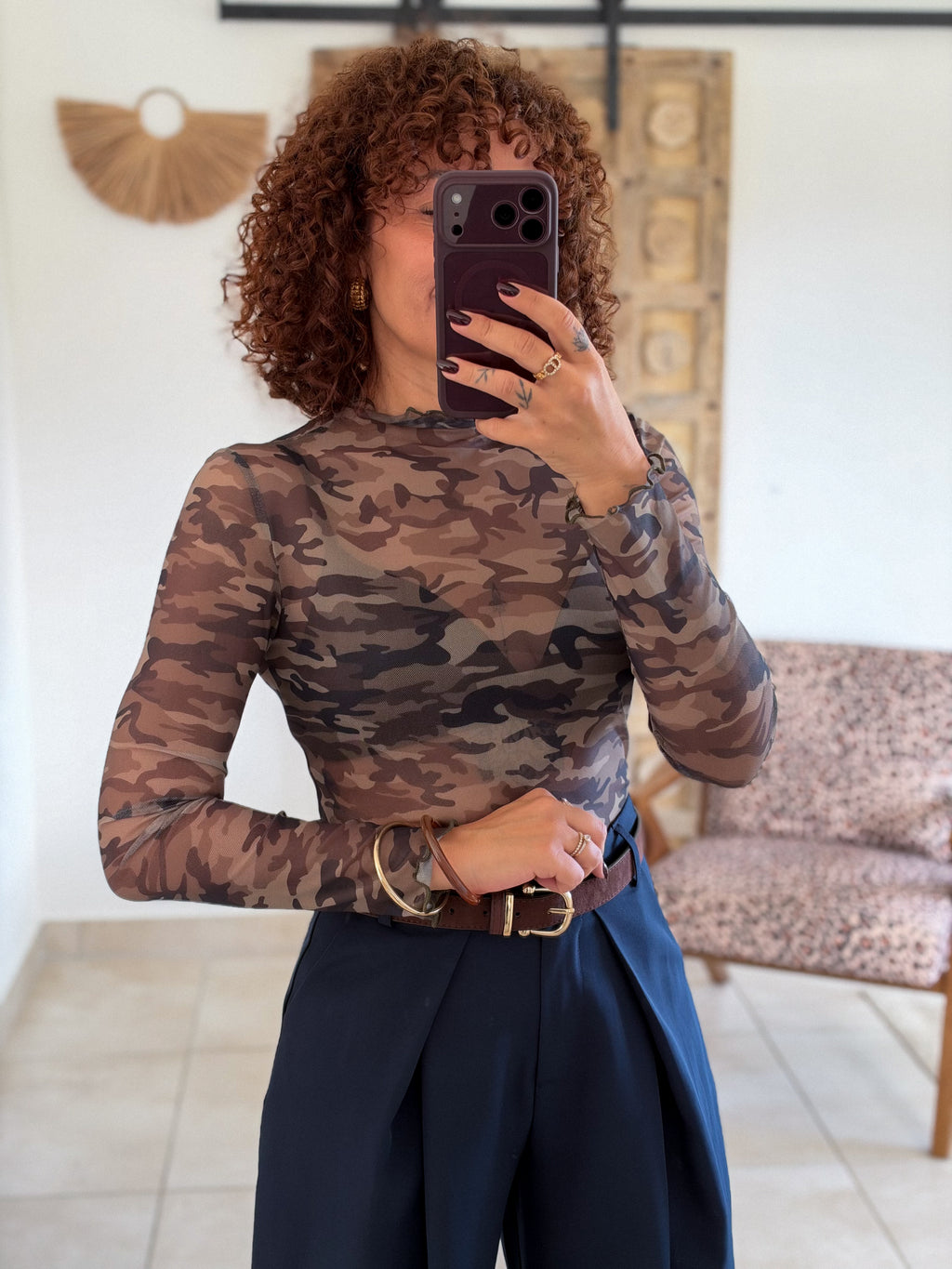 Top Aurore - Imprimé camouflage