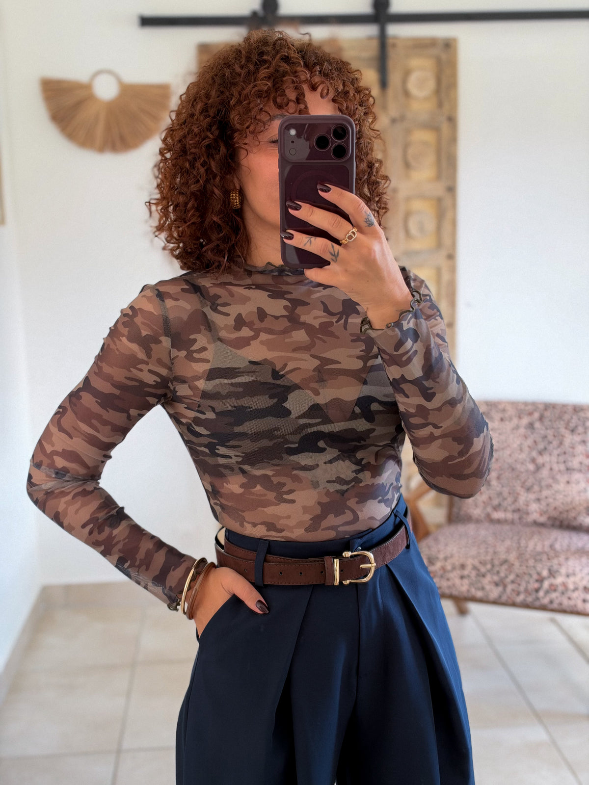 Top Aurore - Imprimé camouflage