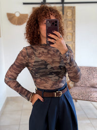 Top Aurore - Imprimé camouflage