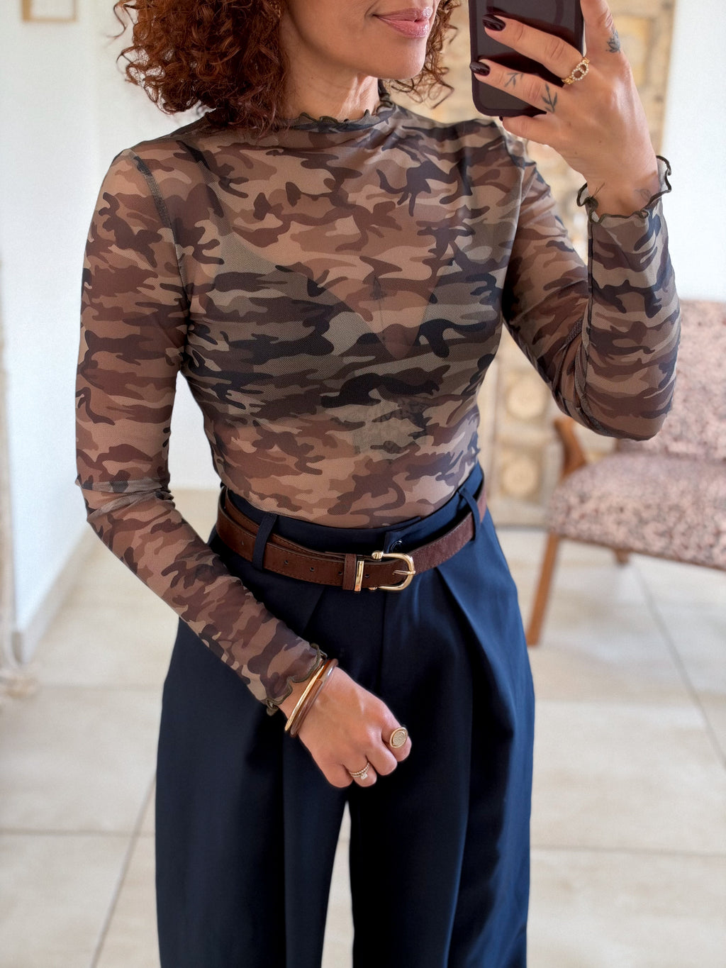 Top Aurore - Imprimé camouflage