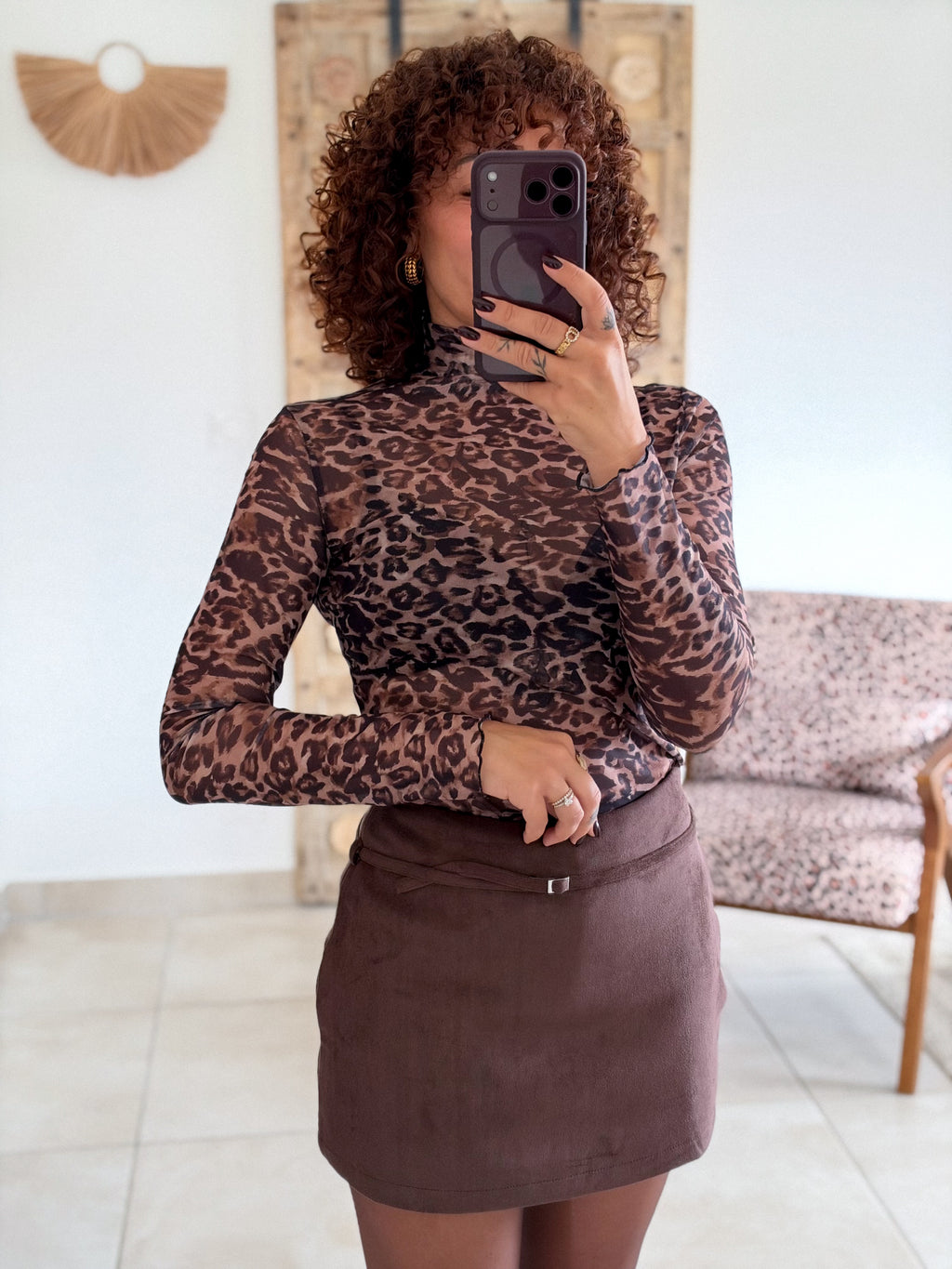 Top Estelle - Léopard chocolat