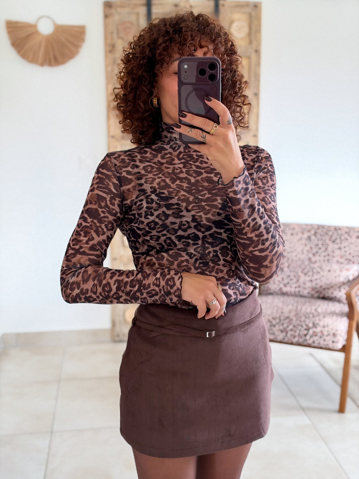 Top Estelle - Léopard chocolat