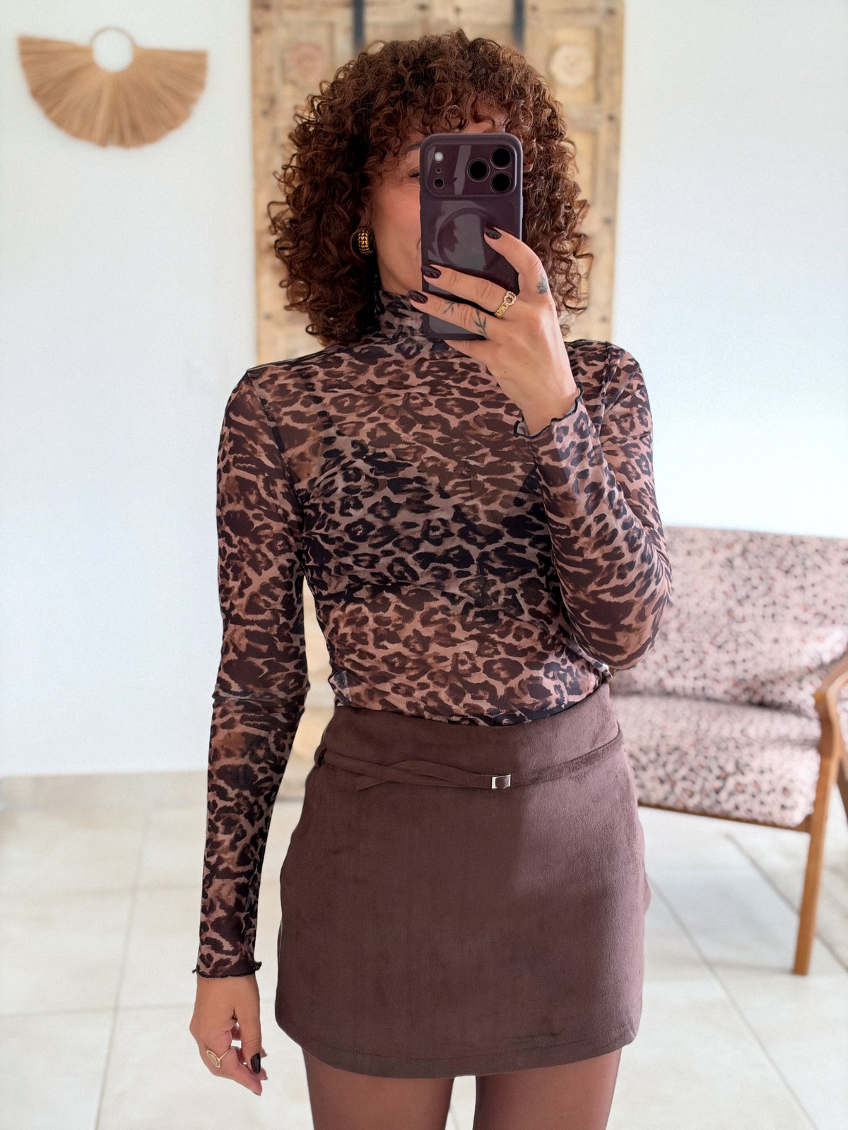 Top Estelle - Léopard chocolat