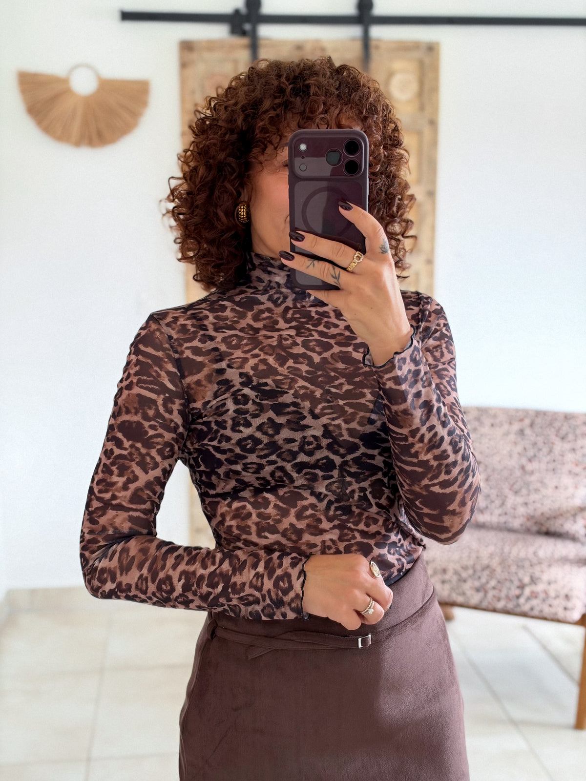Top Estelle - Léopard chocolat