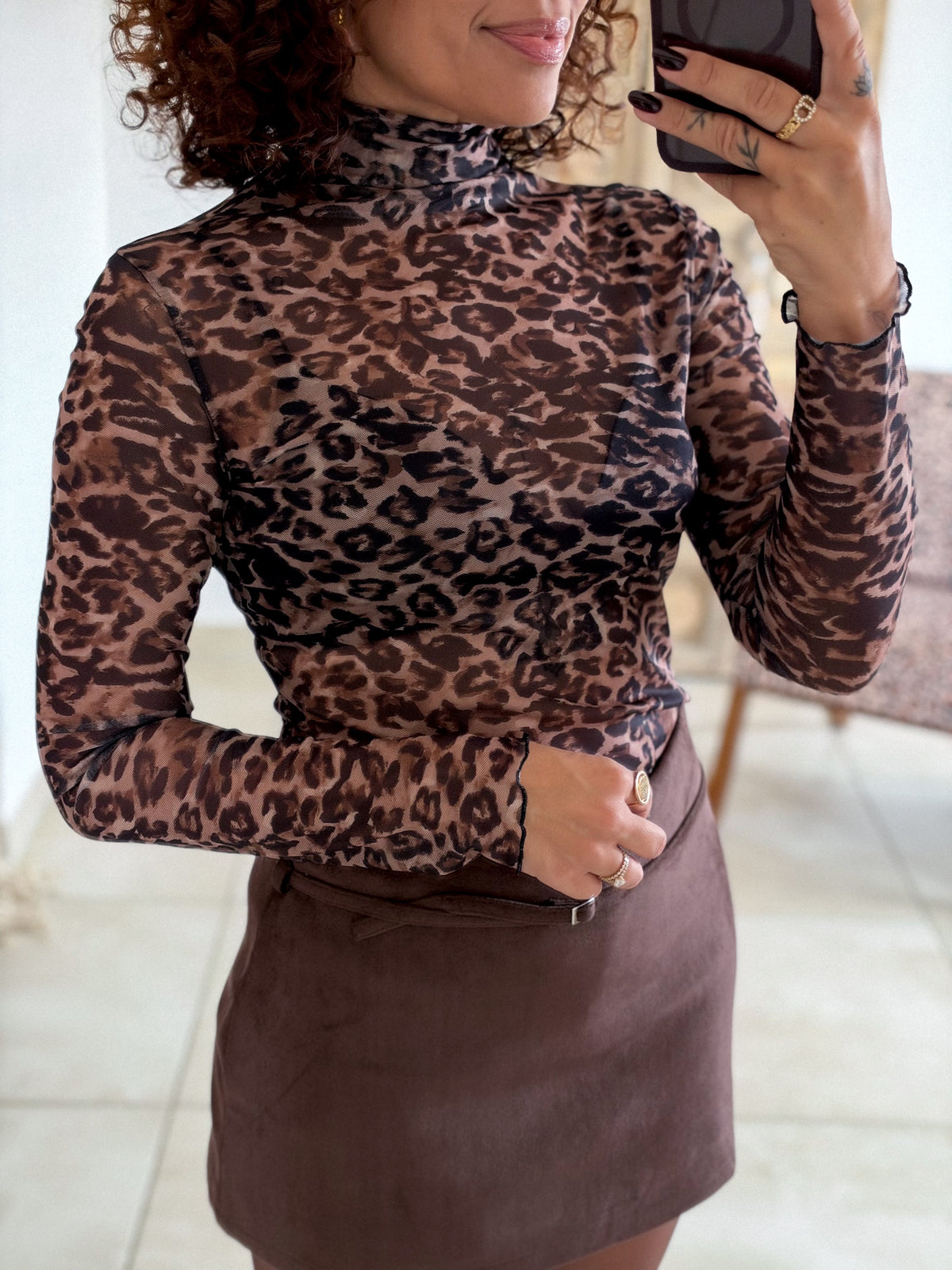 Top Estelle - Léopard chocolat