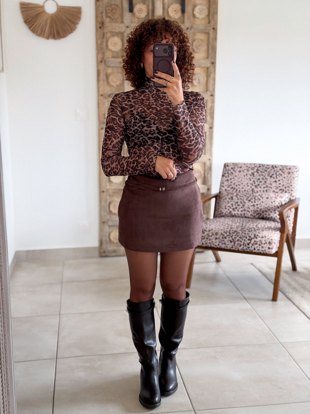 Top Estelle - Léopard chocolat