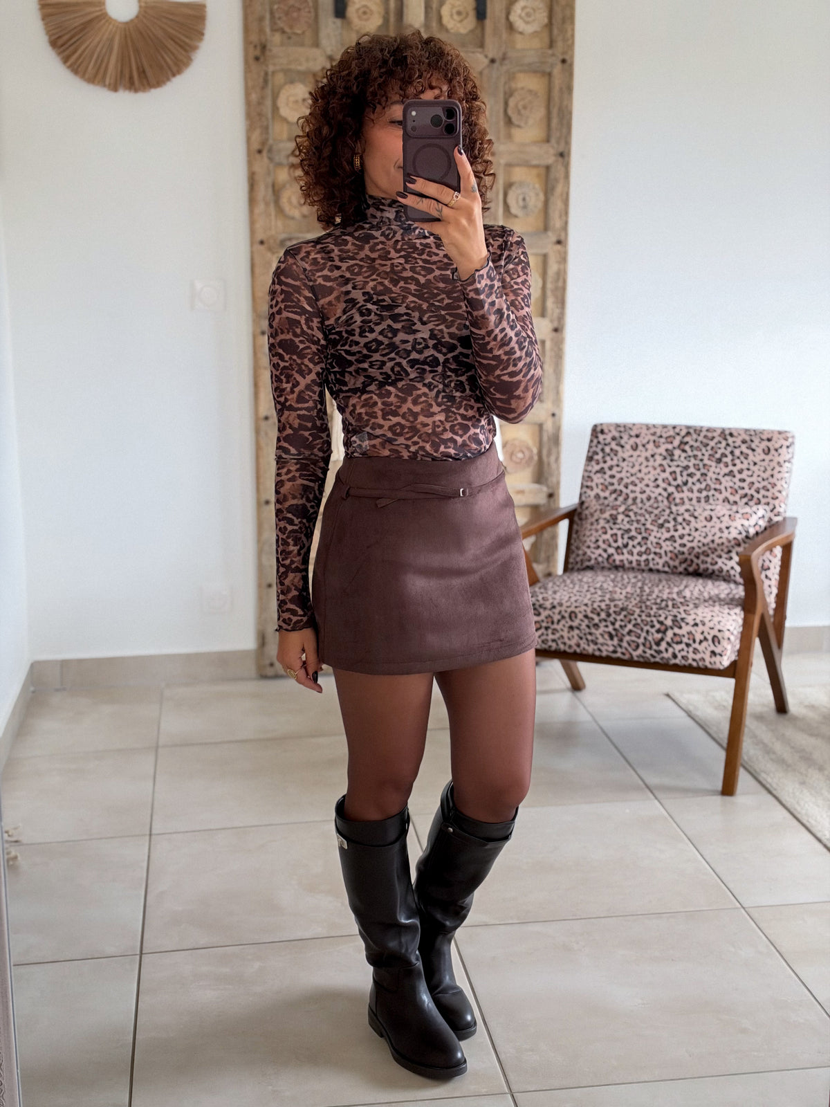 Top Estelle - Léopard chocolat