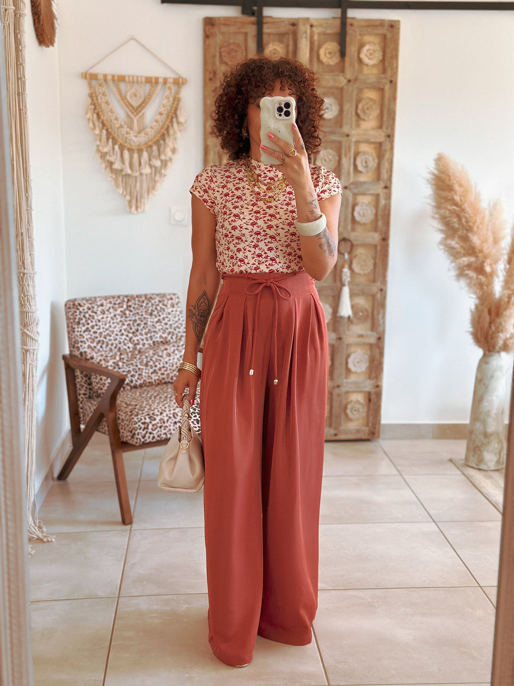 Top Harmony - Fleuri rouge