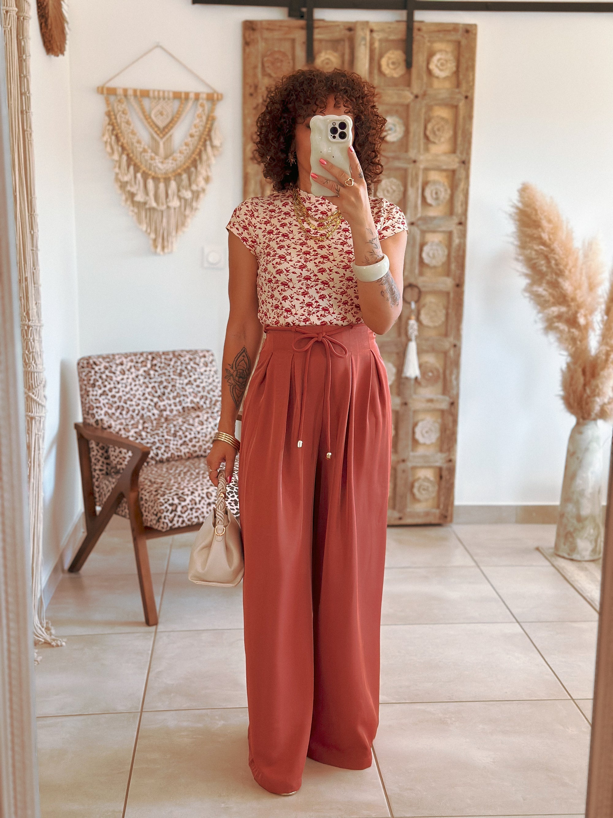 Top Harmony - Fleuri rouge