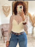 Top Leana - Dentelle beige