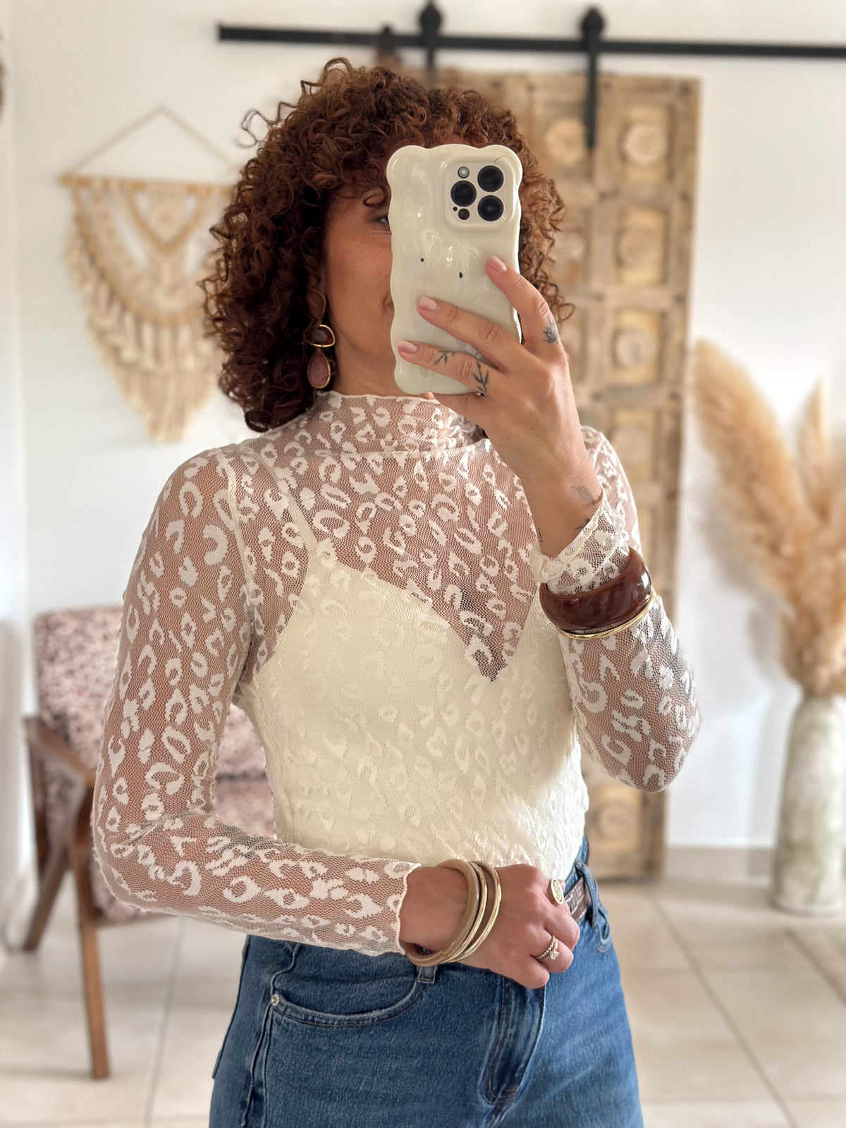 Top Leana - Dentelle beige