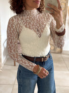 Top Leana - Dentelle beige