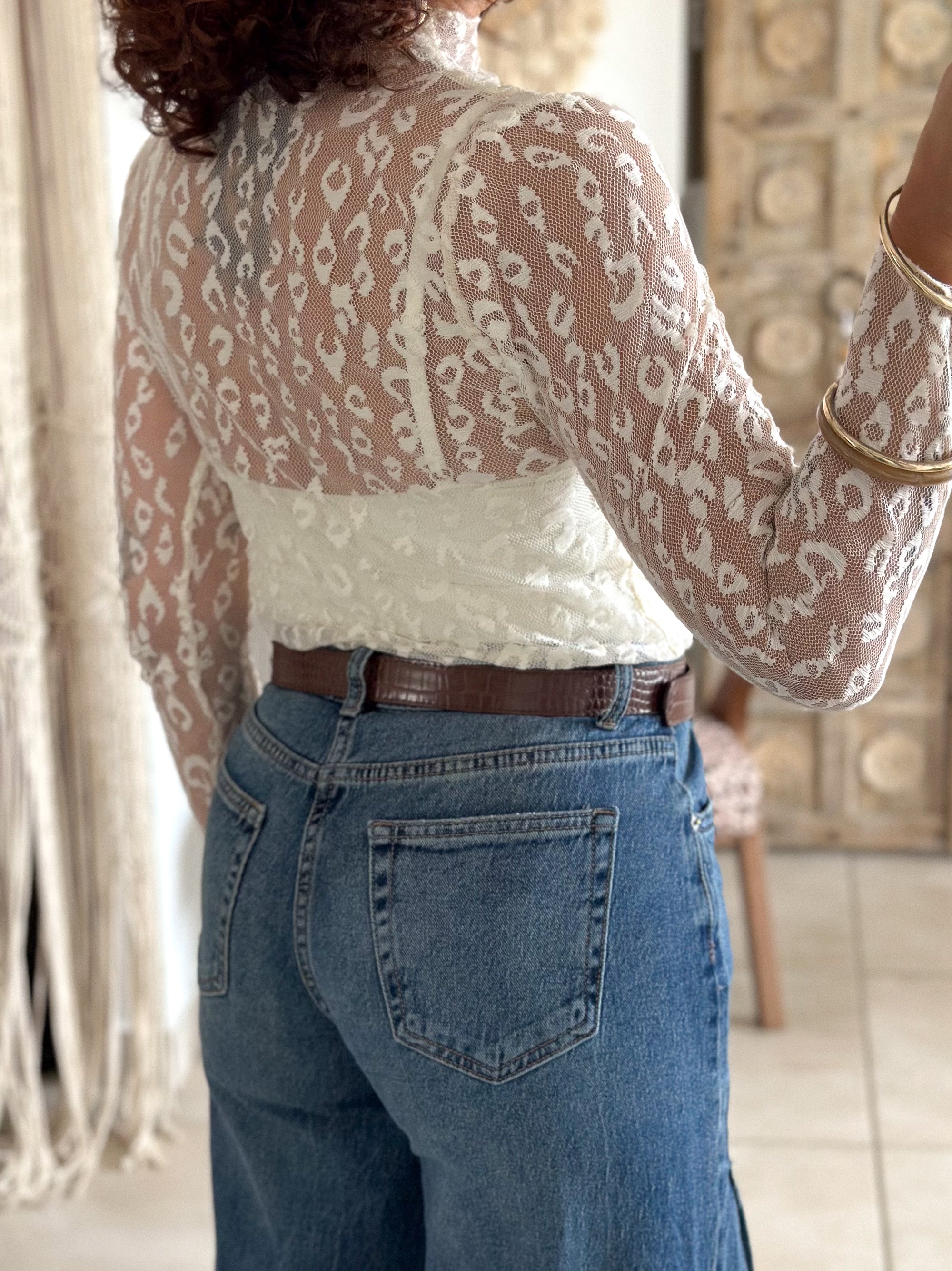 Top Leana - Dentelle beige