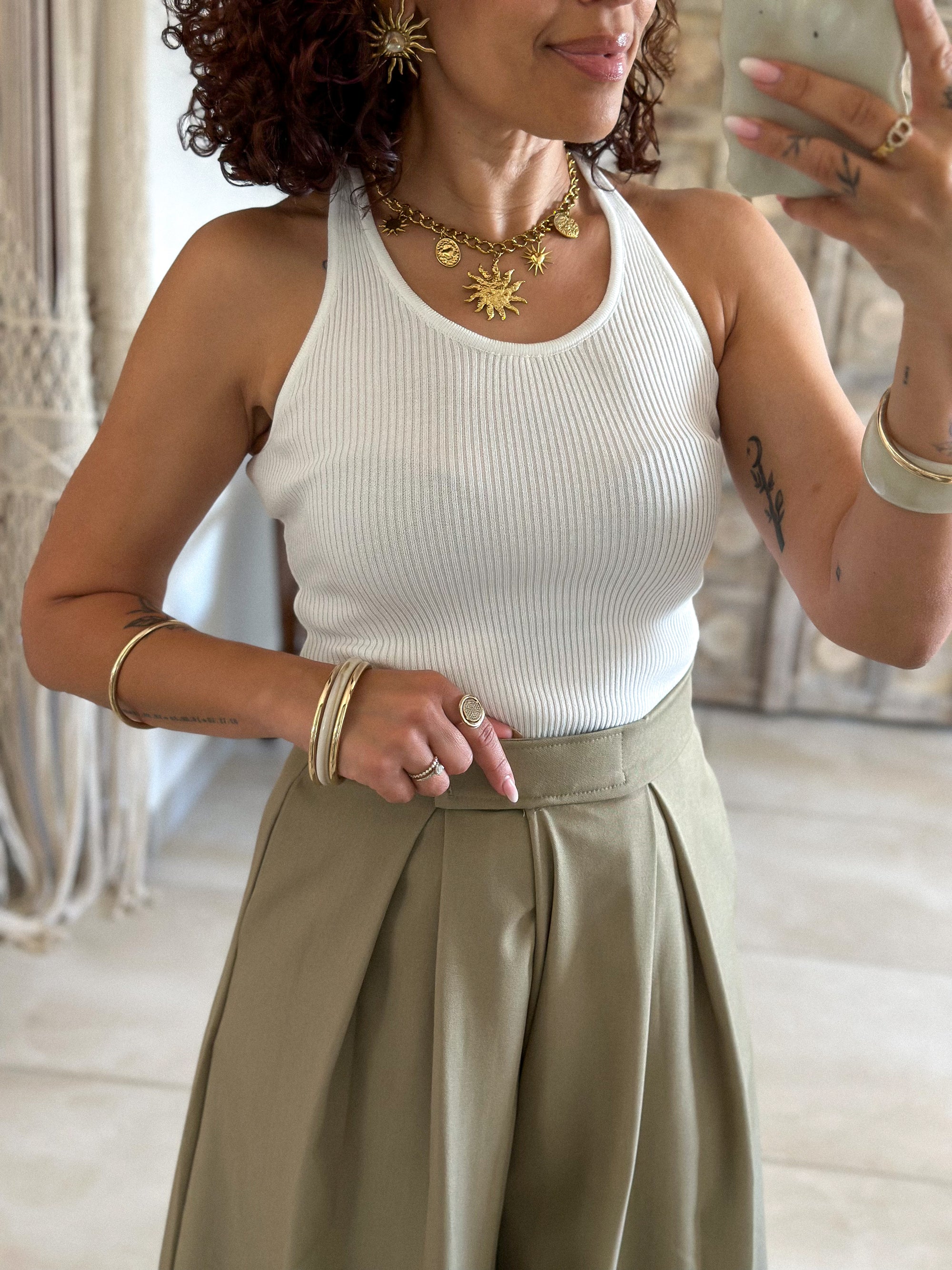 Top Lou - Blanc dos dentelle