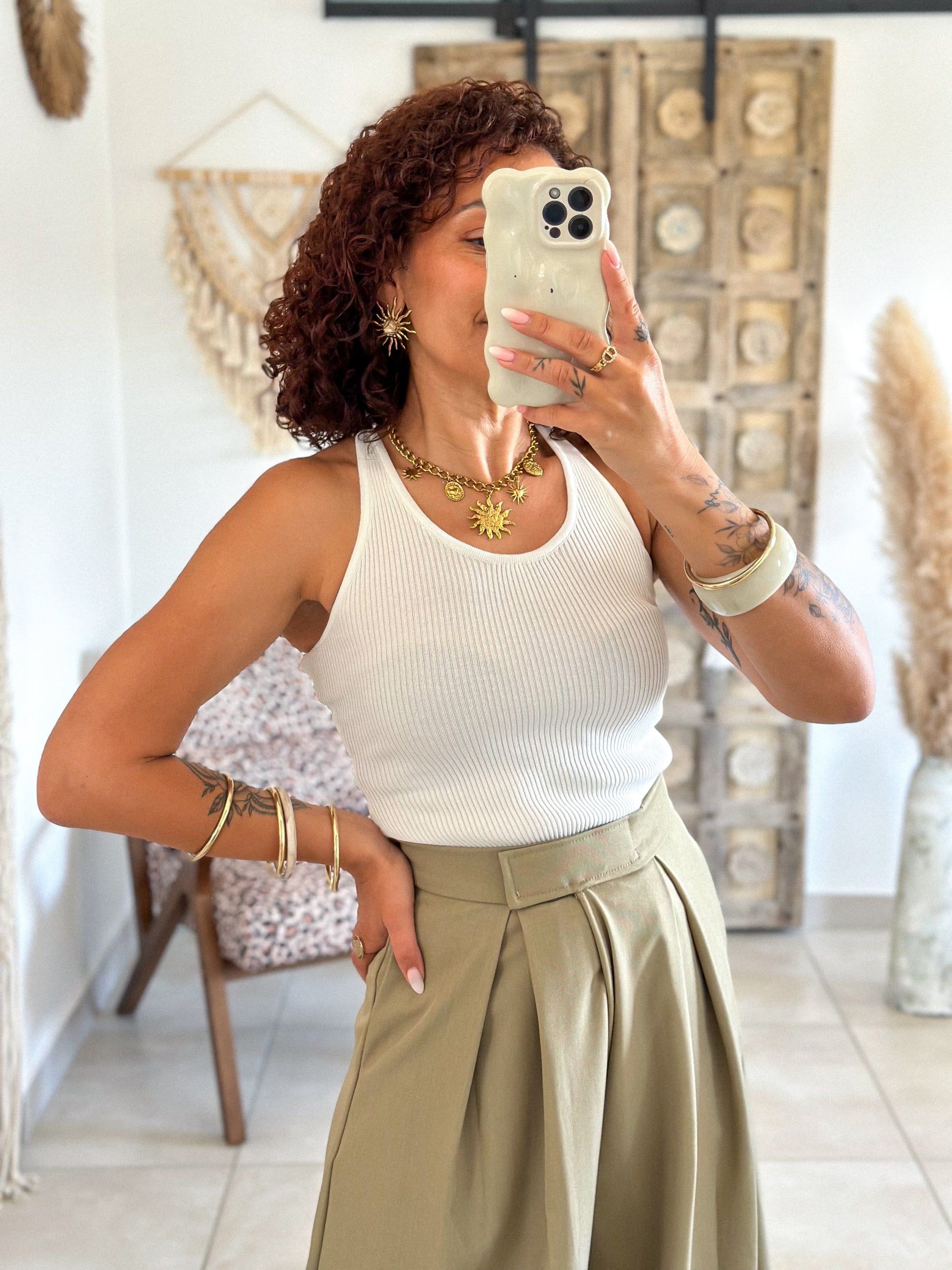 Top Lou - Blanc dos dentelle