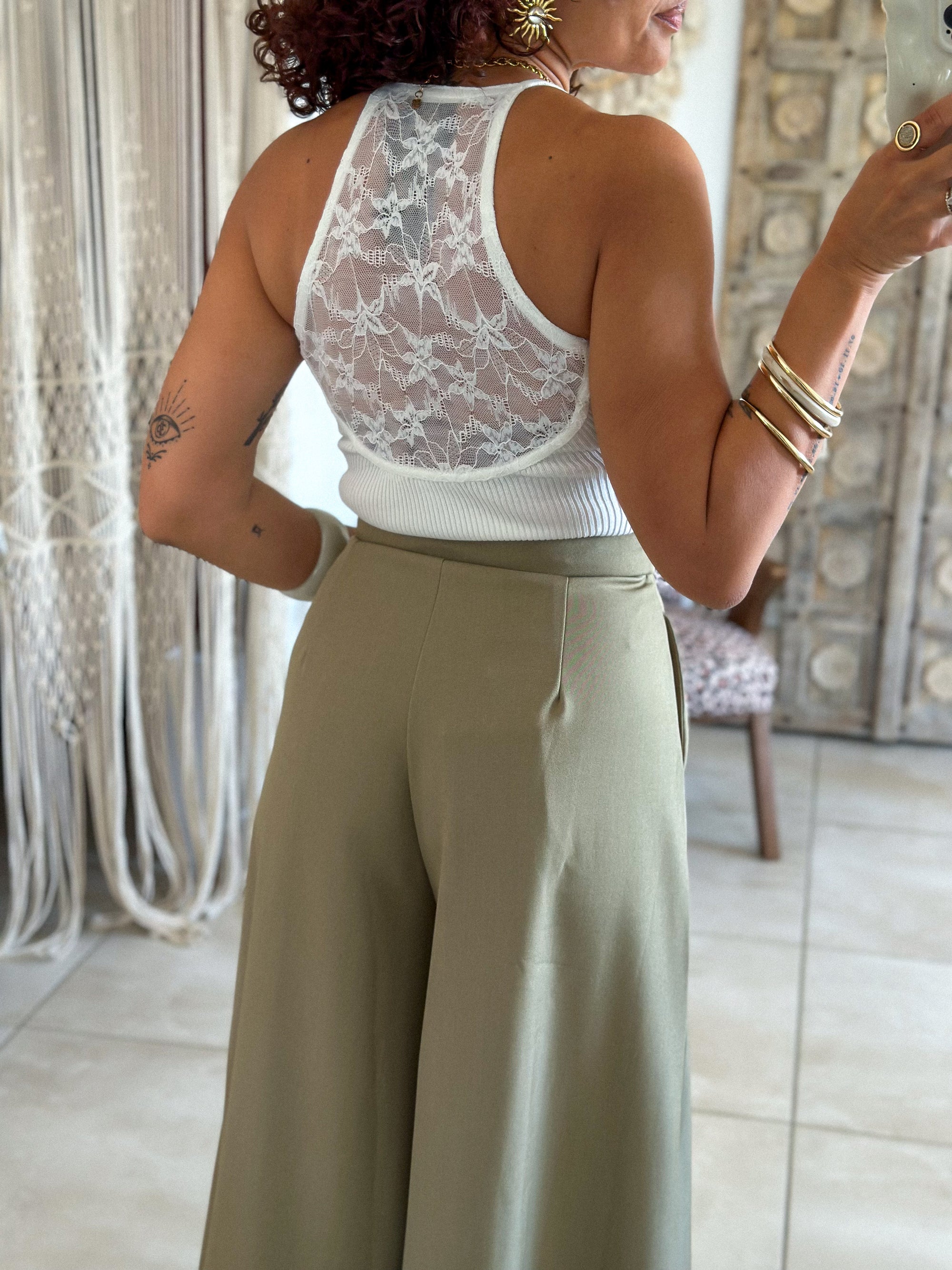 Top Lou - Blanc dos dentelle