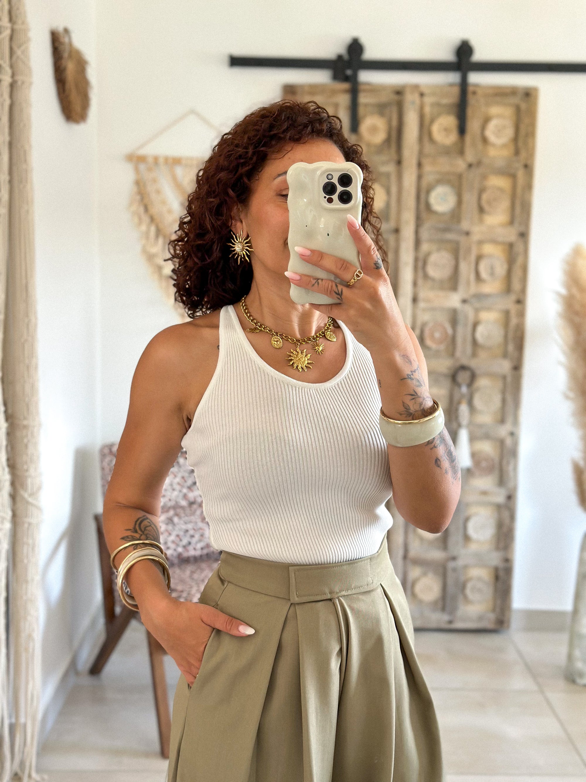 Top Lou - Blanc dos dentelle