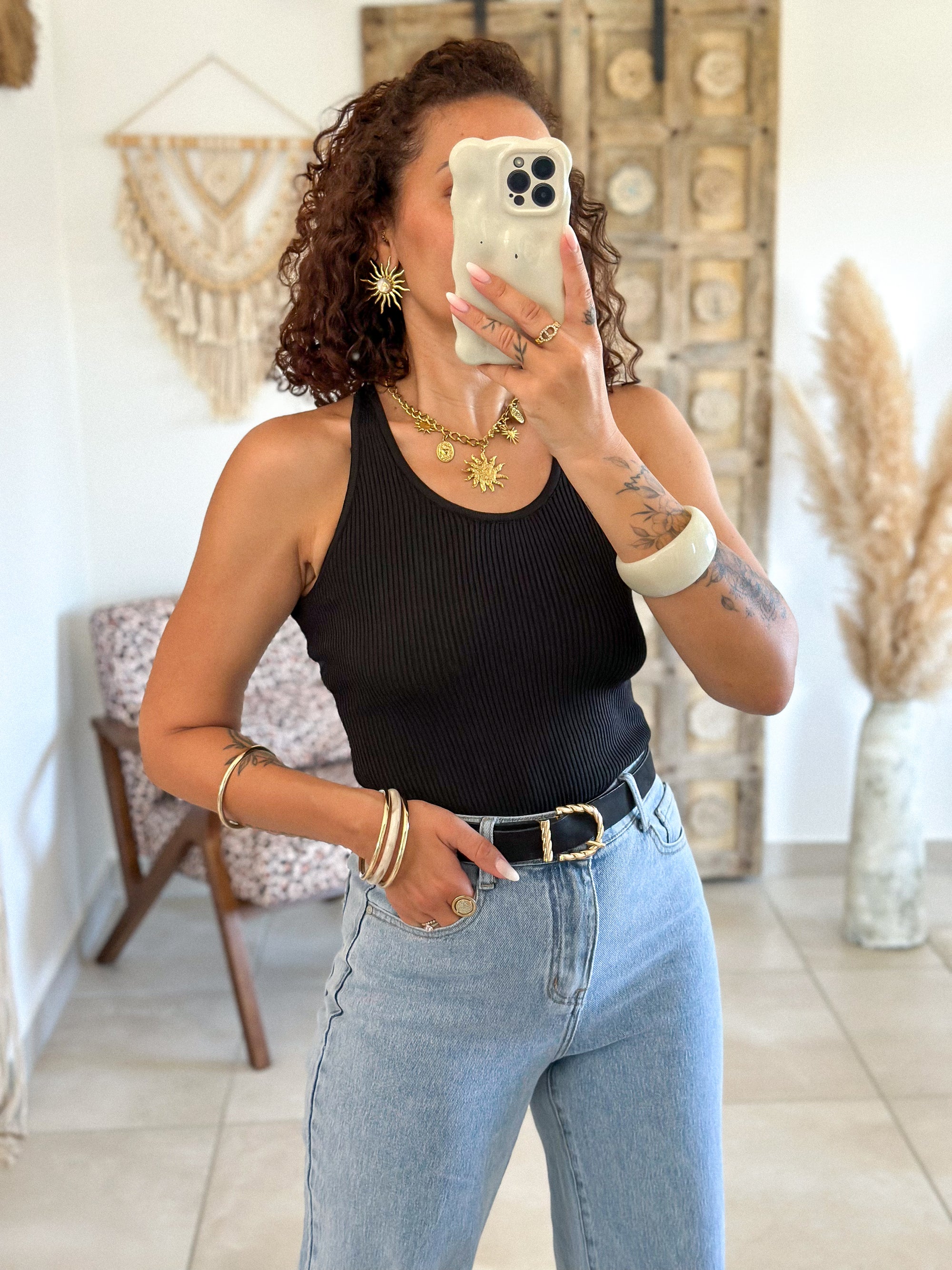 Top Lou - Noir dos dentelle