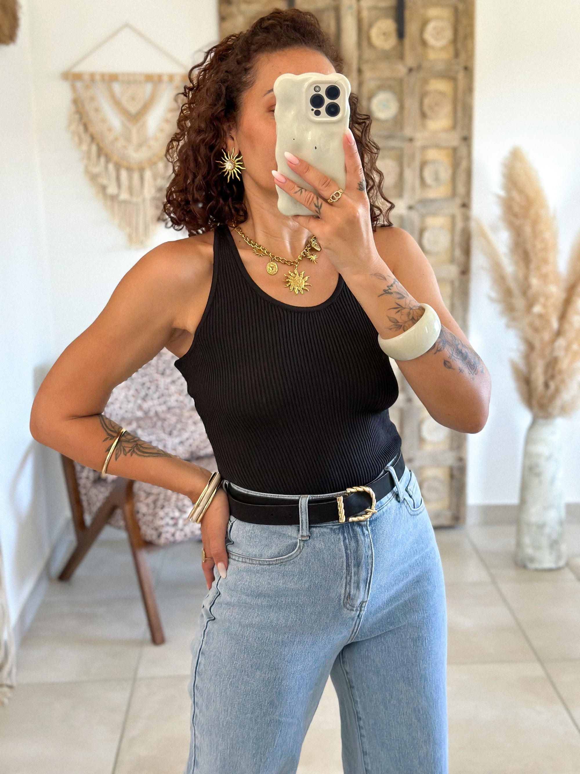 Top Lou - Noir dos dentelle
