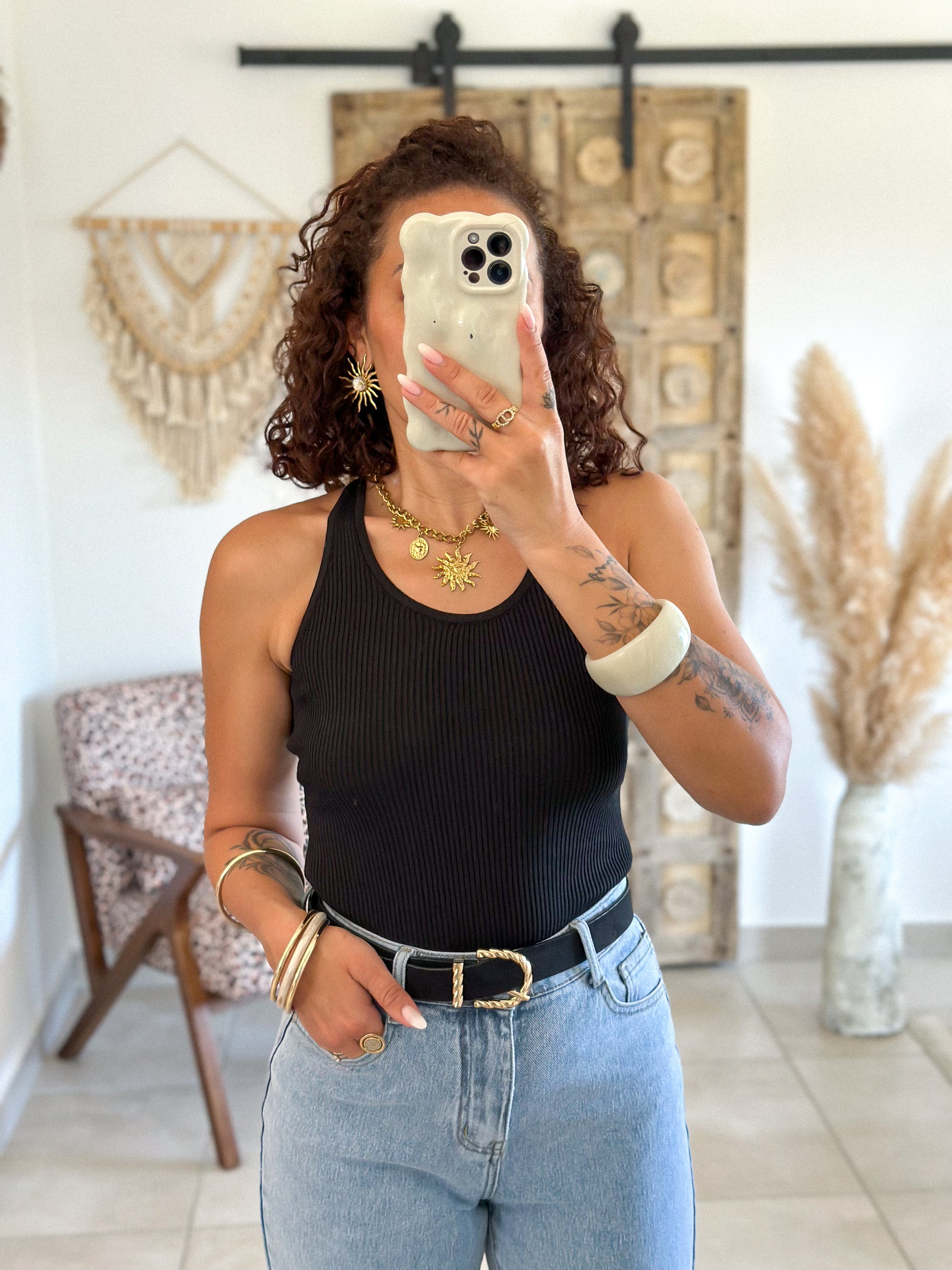 Top Lou - Noir dos dentelle