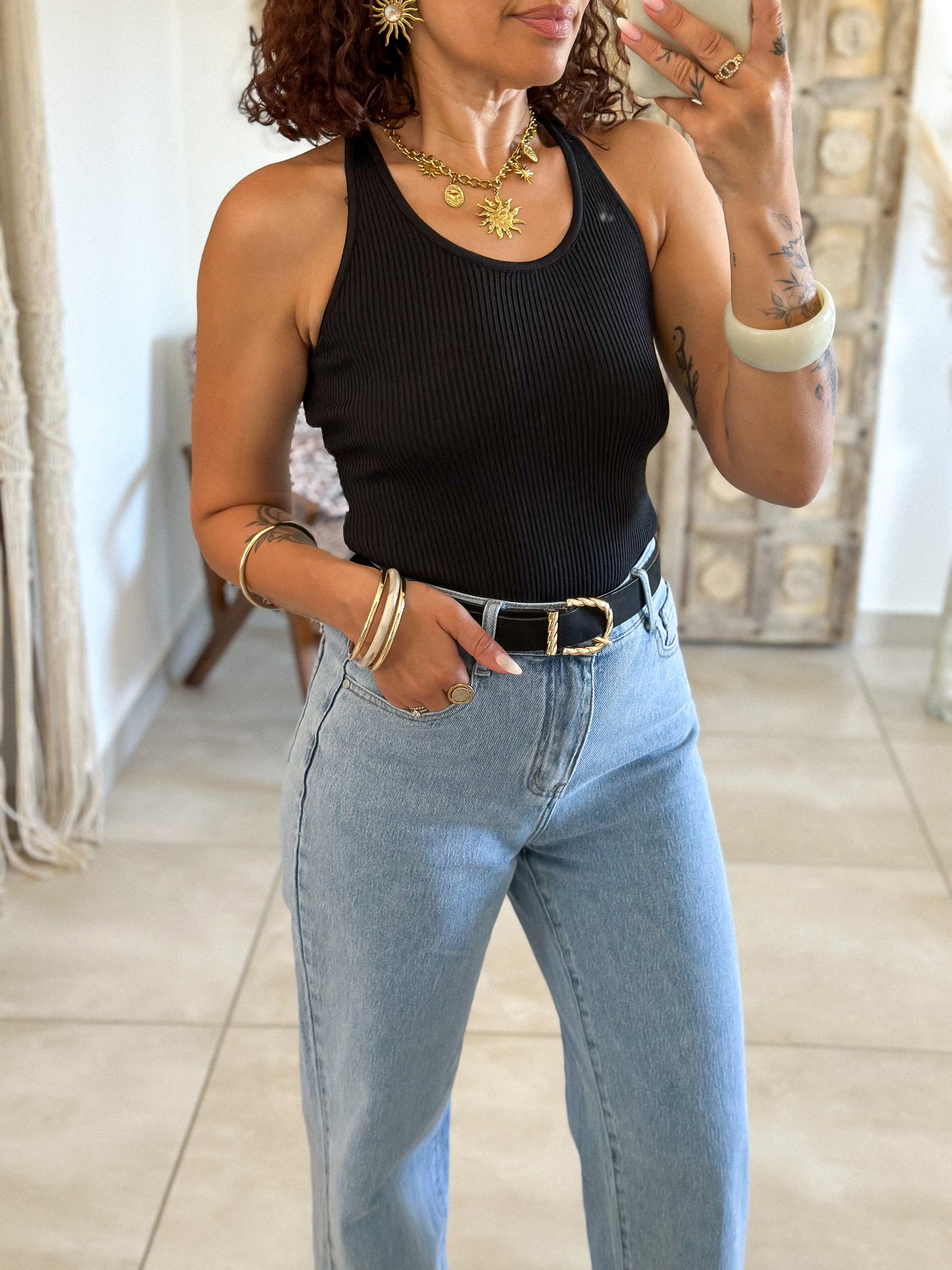 Top Lou - Noir dos dentelle
