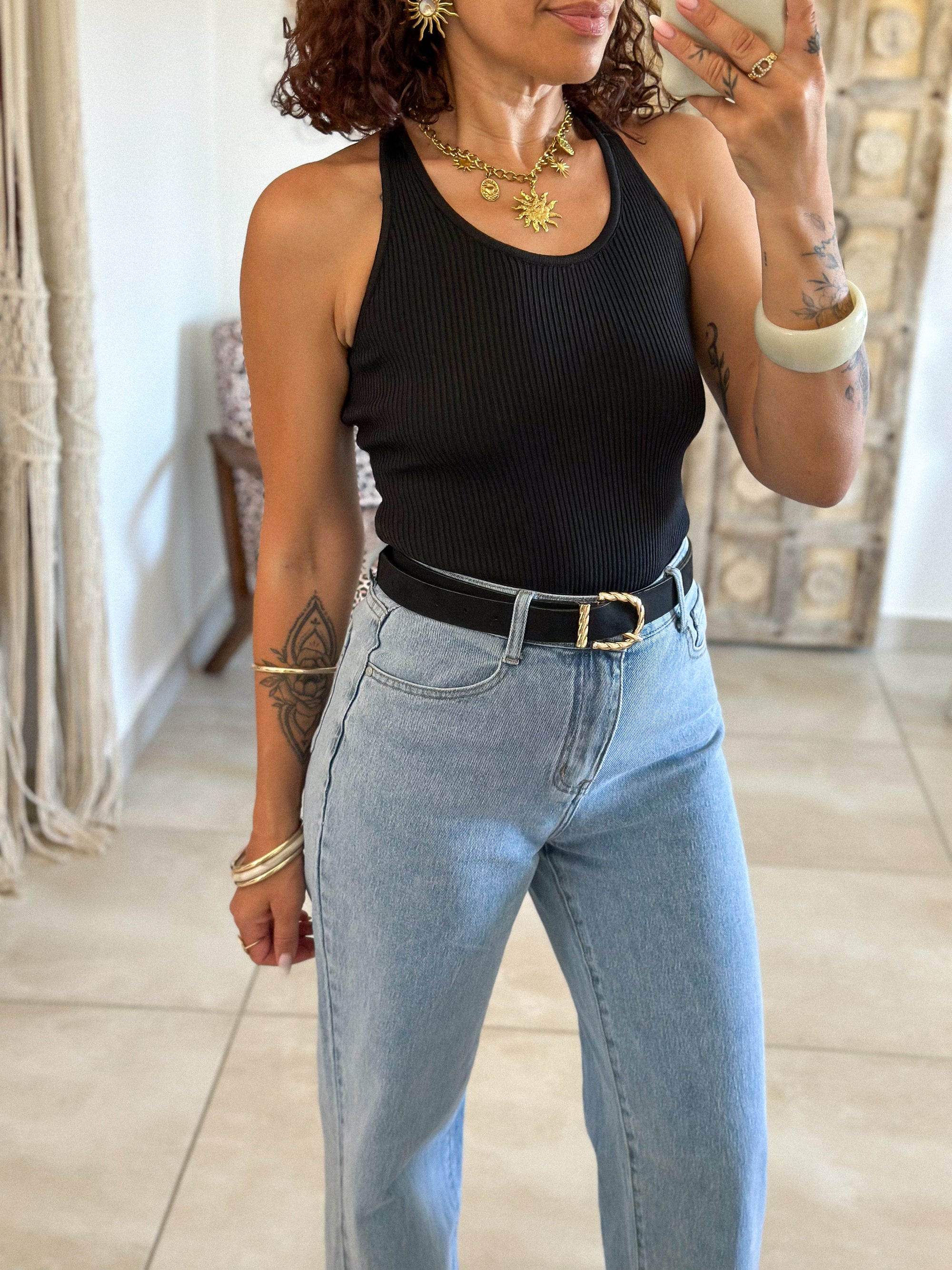 Top Lou - Noir dos dentelle