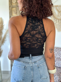 Top Lou - Noir dos dentelle
