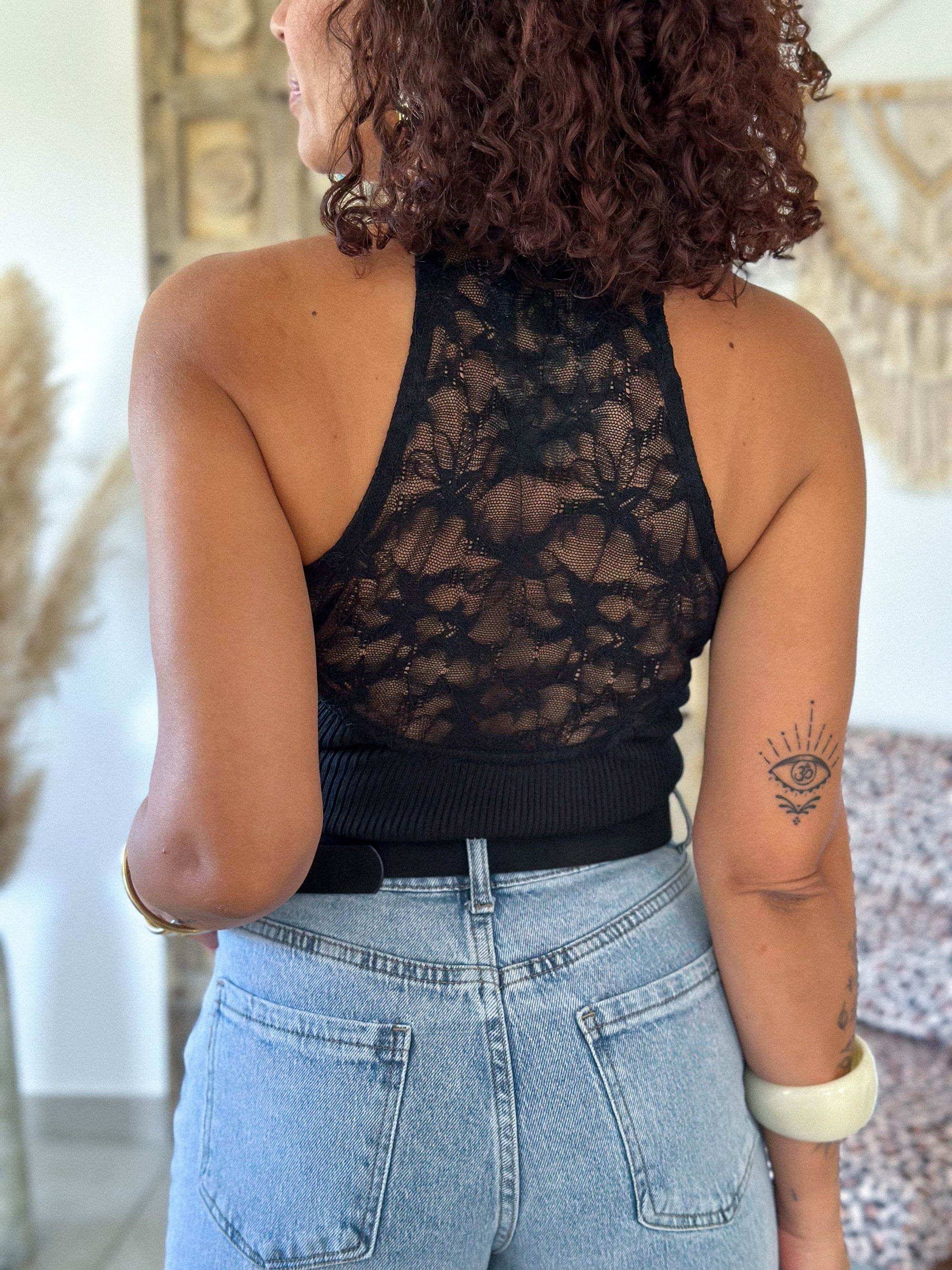 Top Lou - Noir dos dentelle