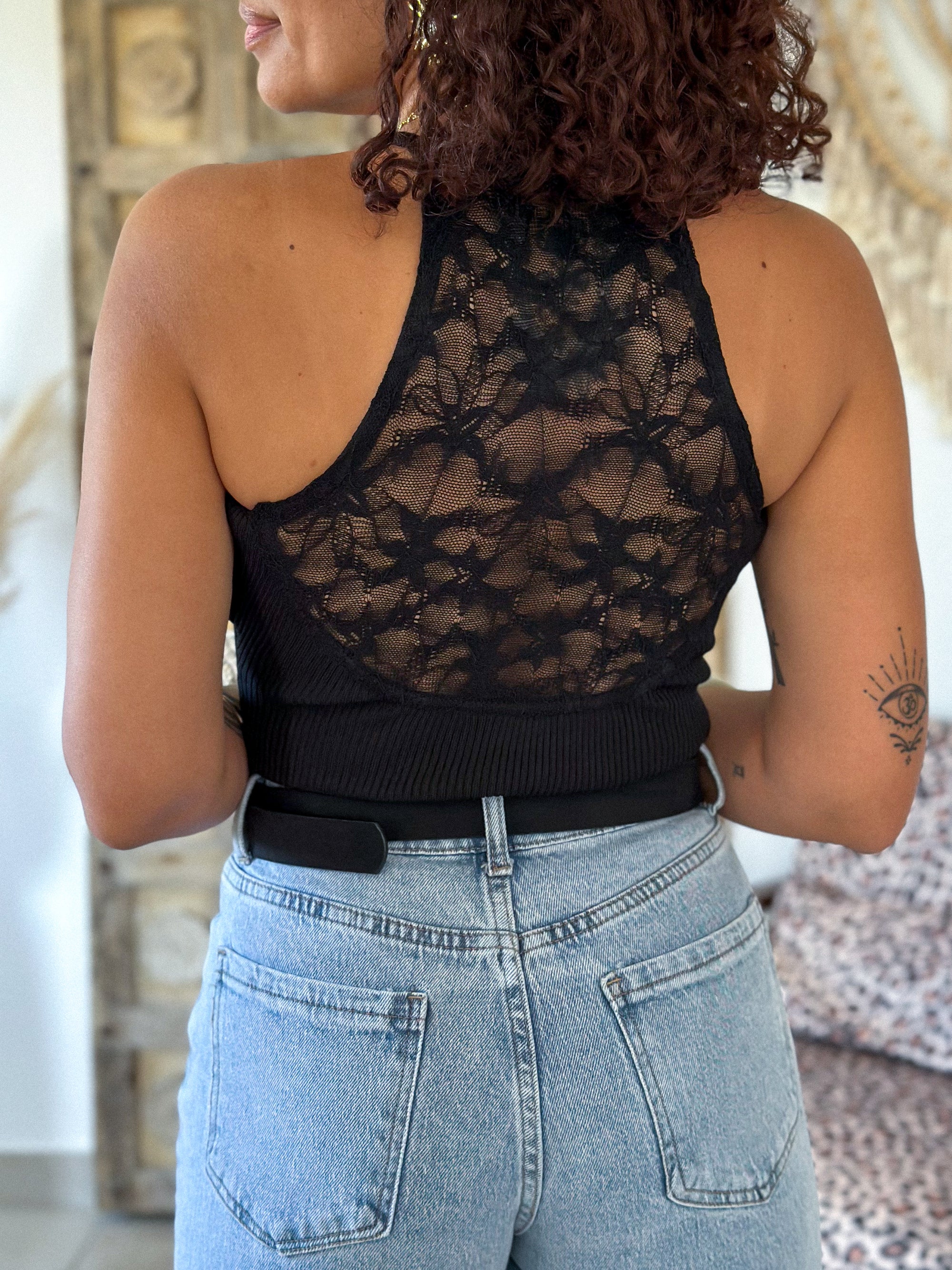 Top Lou - Noir dos dentelle