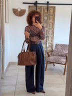 Top Maeva – Leopard chocolat