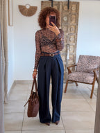 Top Maeva – Leopard chocolat