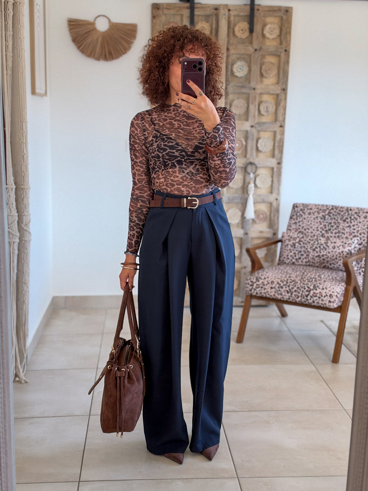 Top Maeva – Leopard chocolat