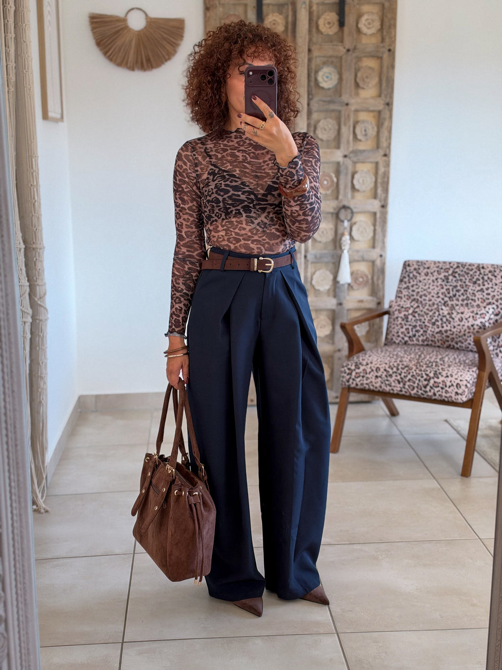 Top Maeva – Leopard chocolat