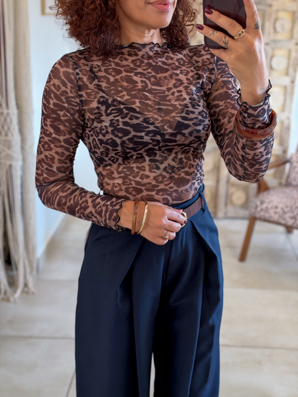 Top Maeva – Leopard chocolat