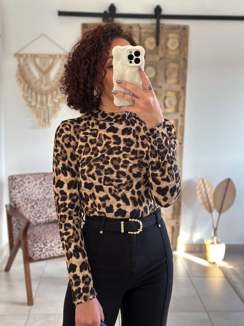 Top Maléa - manches longues léopard