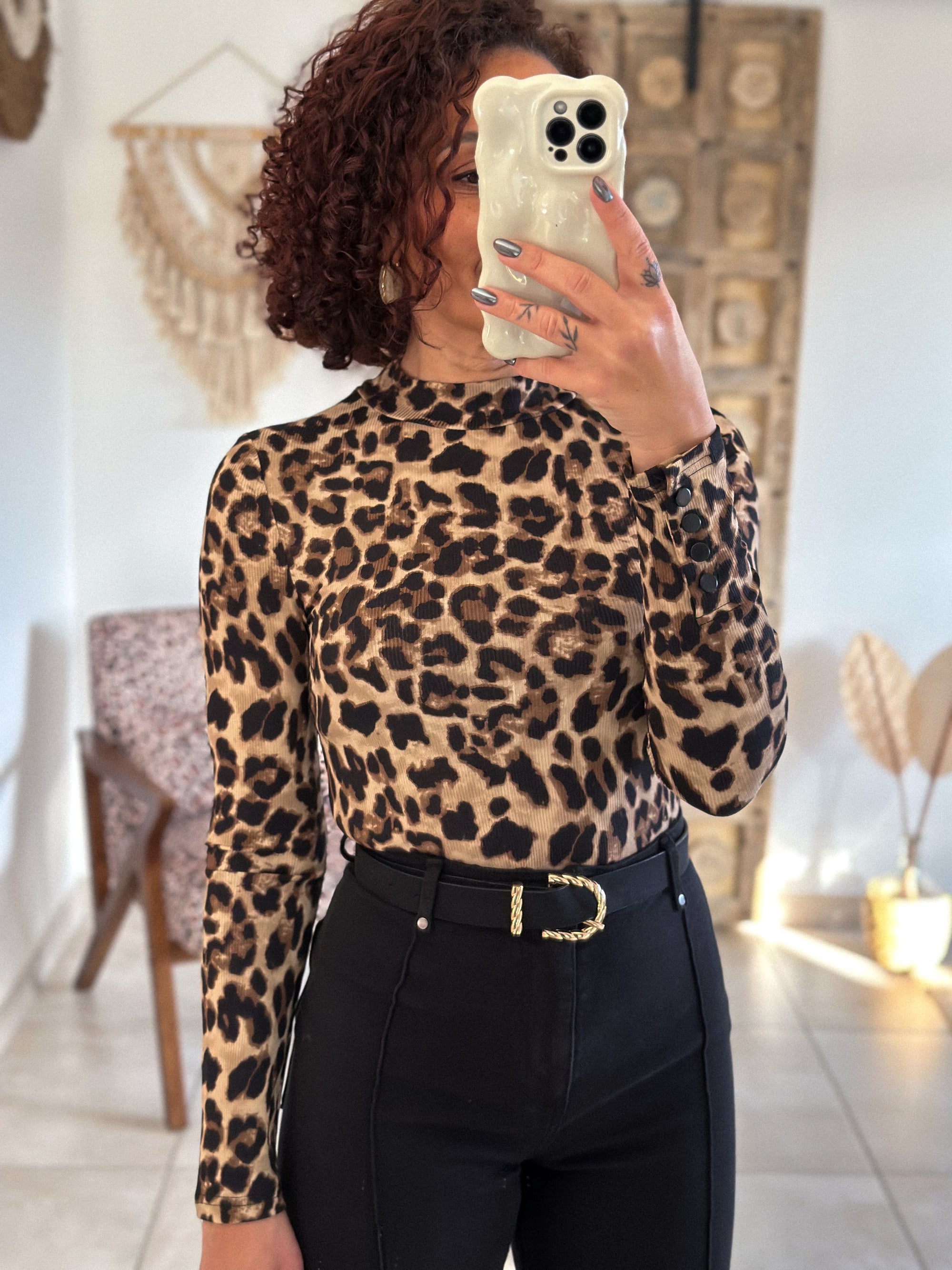 Top Maléa - manches longues léopard